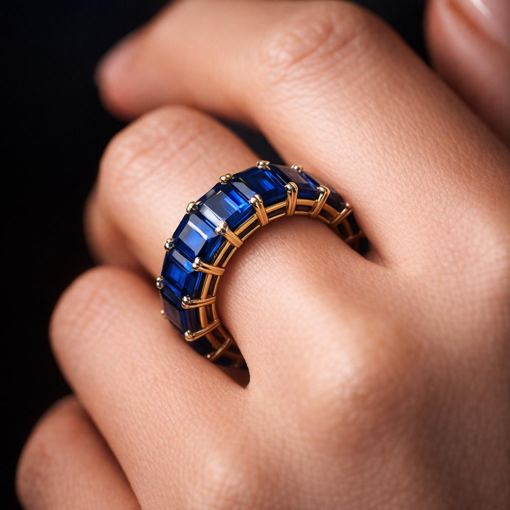 Bague d'Éternité - Saphir de laboratoire