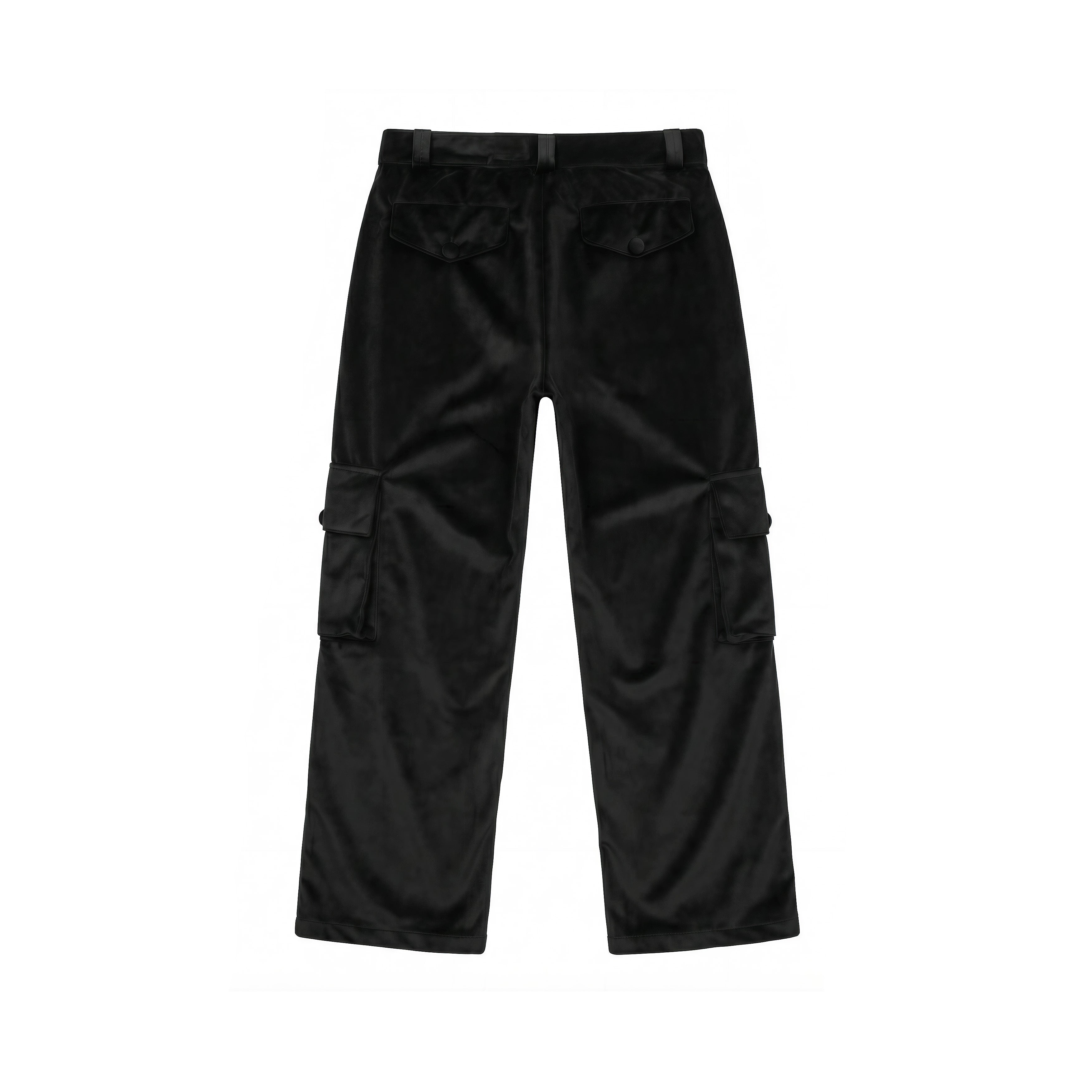 Black Velvet Cargo Trousers