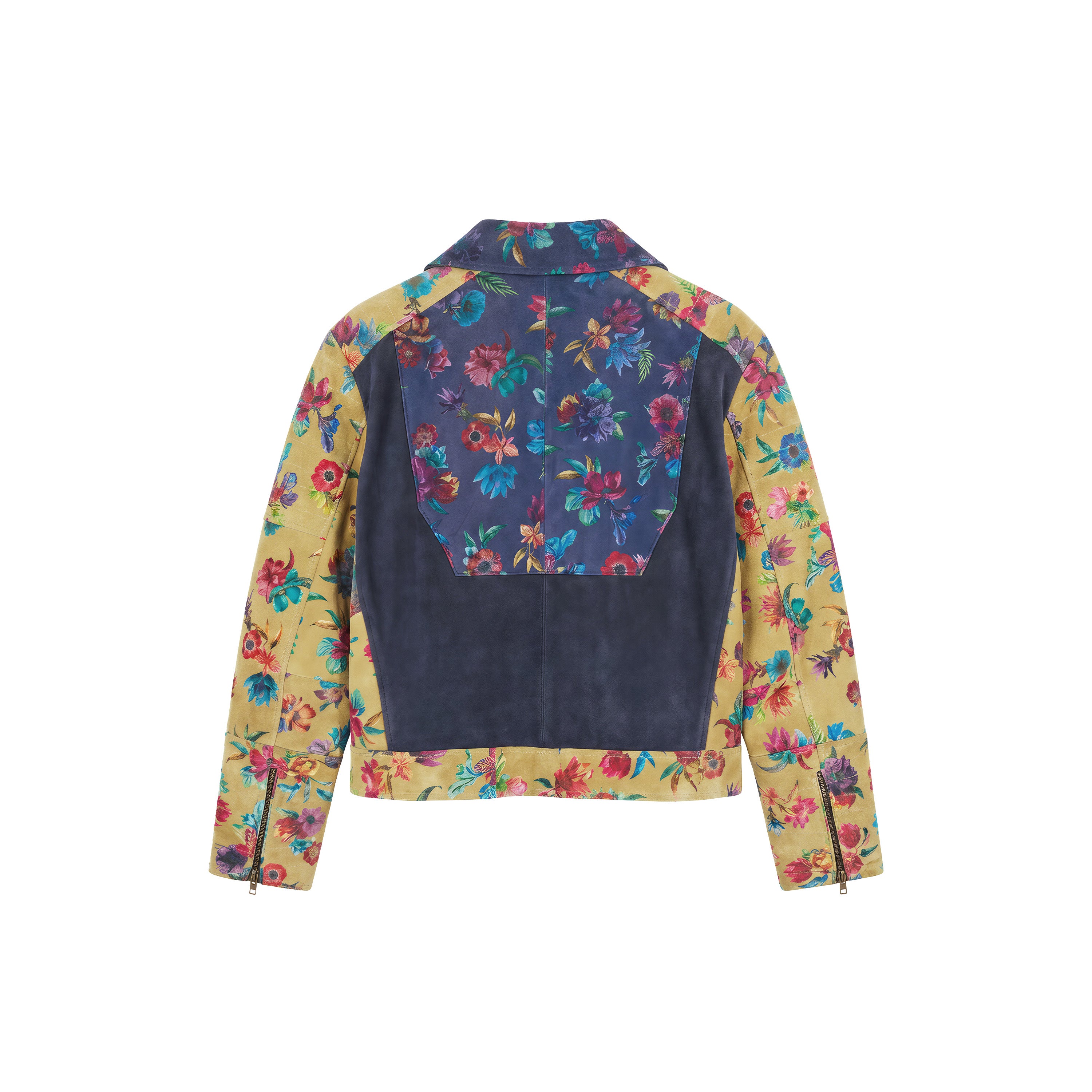 Veste motard à imprimé floral