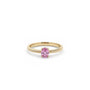 Anillo trenzado de oro de 18K con zafiro rosa