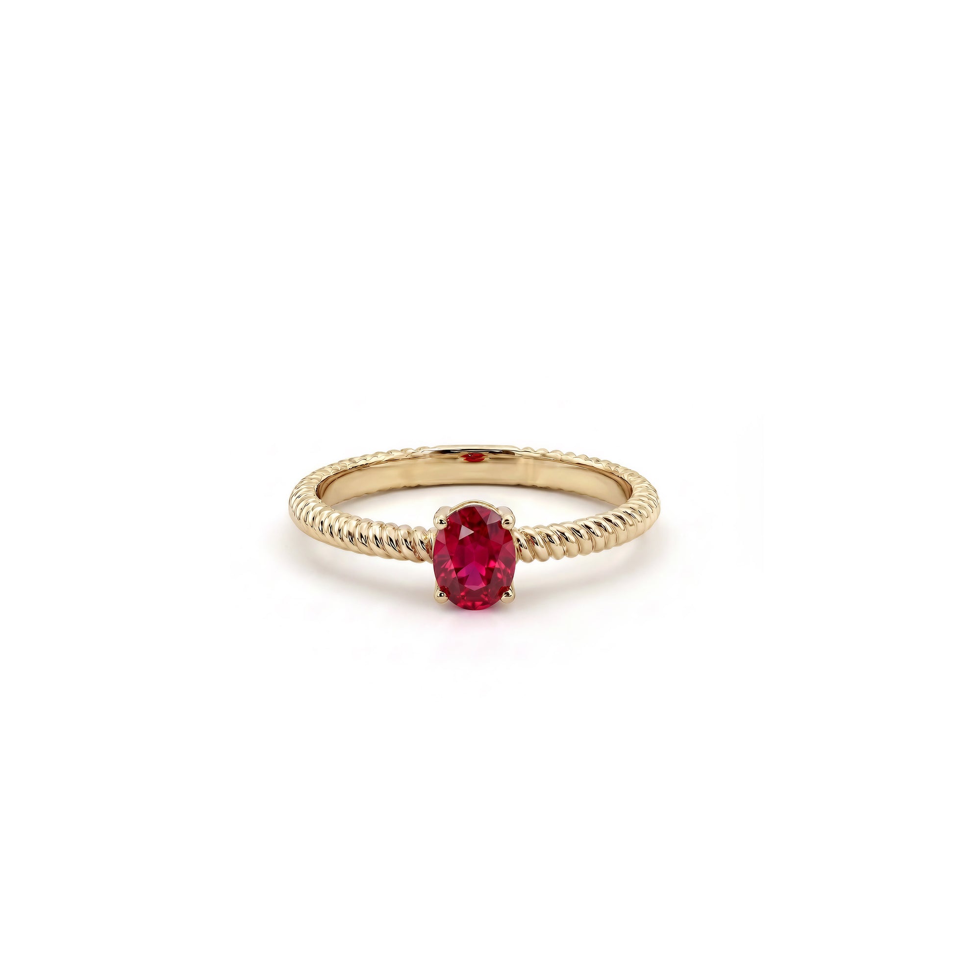 Twisted 14K Gold Ruby Ring