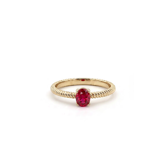 Twisted 18K Gold Ruby Ring