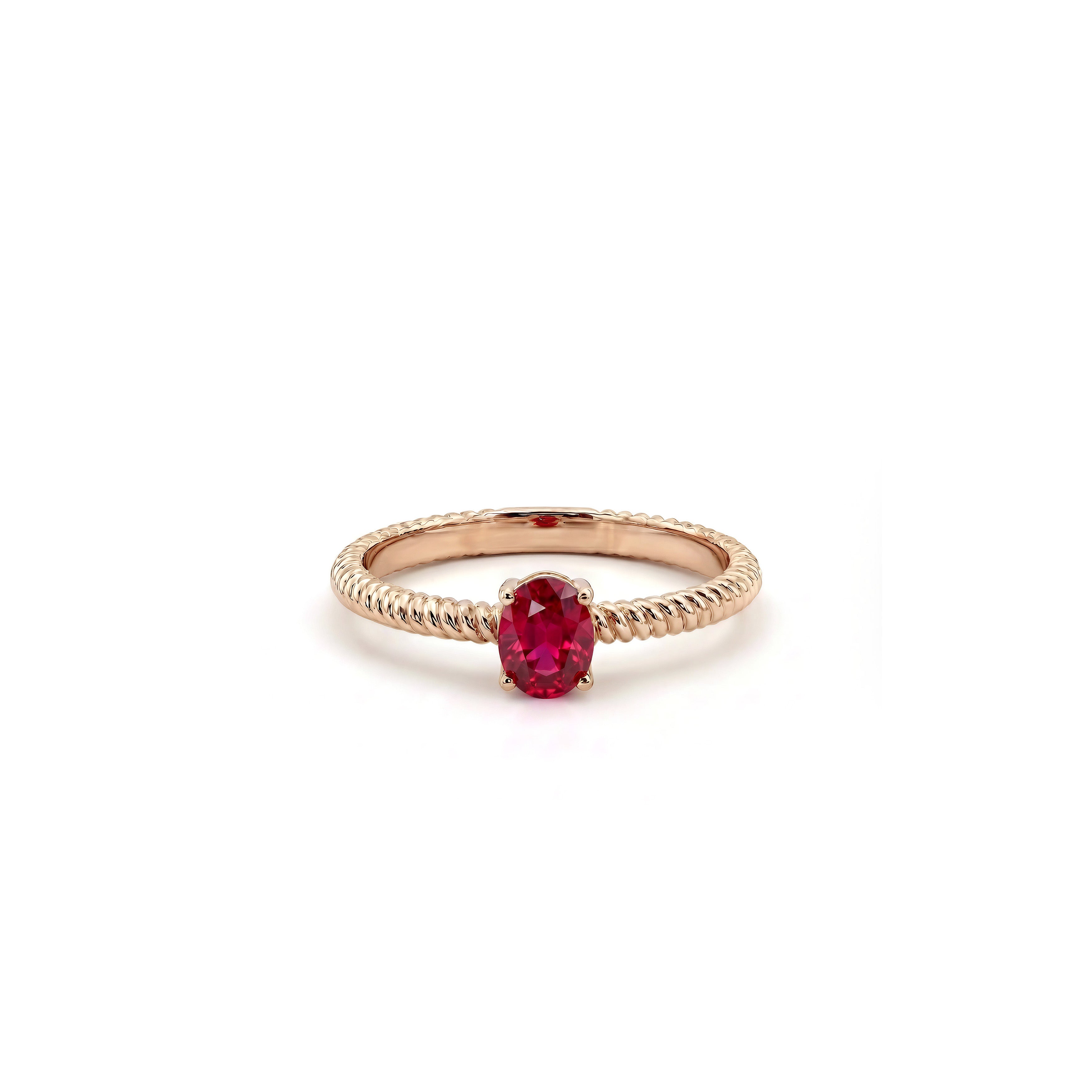 Twisted 18K Gold Ruby Ring – KIELLE PARIS