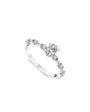 vue de côté bague de fiançailles diamant ovale 0,58 carat en or blanc