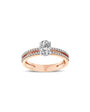 bague de fiançailles diamant ovale 0,83 carat en or rose