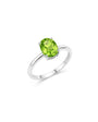 bague péridot ovale en argent design minimaliste