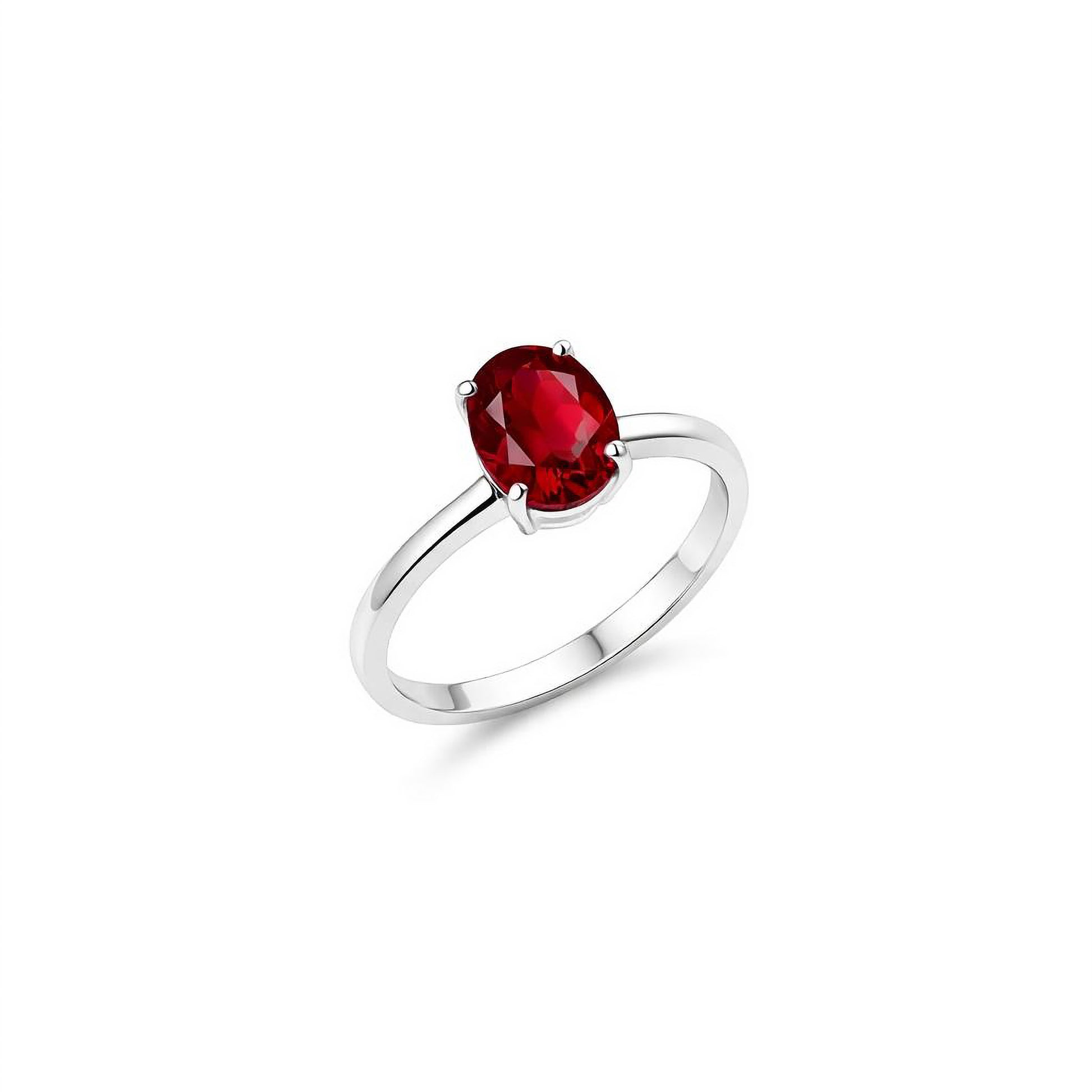 bague rubis ovale en argent design minimaliste