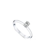 vue de côté bague de fiançailles diamant solitaire ovale 0,30 carat en or blanc