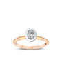 bague de fiançailles diamant solitaire ovale 0,39 carat en or rose