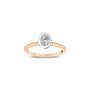 bague de fiançailles diamant solitaire ovale 0,39 carat en or rose