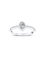 bague de fiançailles diamant solitaire ovale 0,39 carat en or blanc