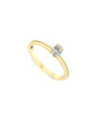 vue de côté bague de fiançailles diamant solitaire ovale 0,52 carat en or jaune