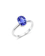 bague tanzanite ovale en argent design minimaliste