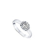 vue de côté bague de fiançailles diamant ovale 0,58 carat en or blanc