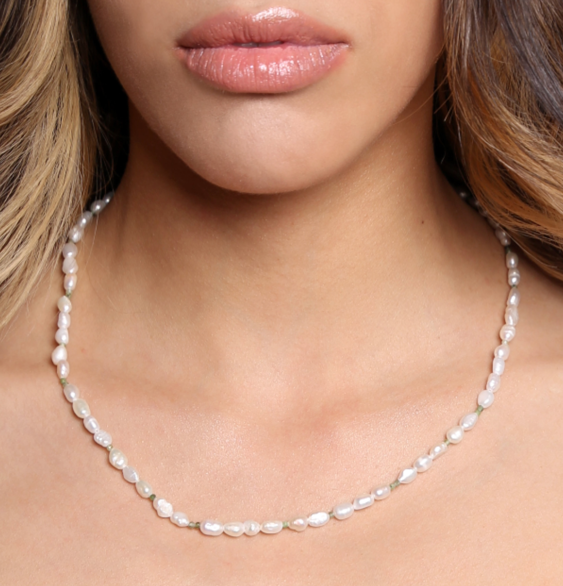 Collier Œil Porte-Bonheur en Émeraude & Perles d’eau douce