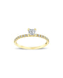 bague de fiançailles diamant solitaire princesse 0,43 carat en or jaune