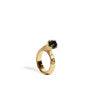 Bague Tulipe diamant noir en or jaune
