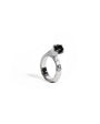Bague Tulipe diamant noir en or blanc 