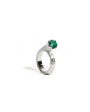 Bague Tulipe émeraude en 14k or blanc 