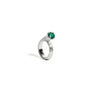 Bague Tulipe émeraude en 14k or blanc 