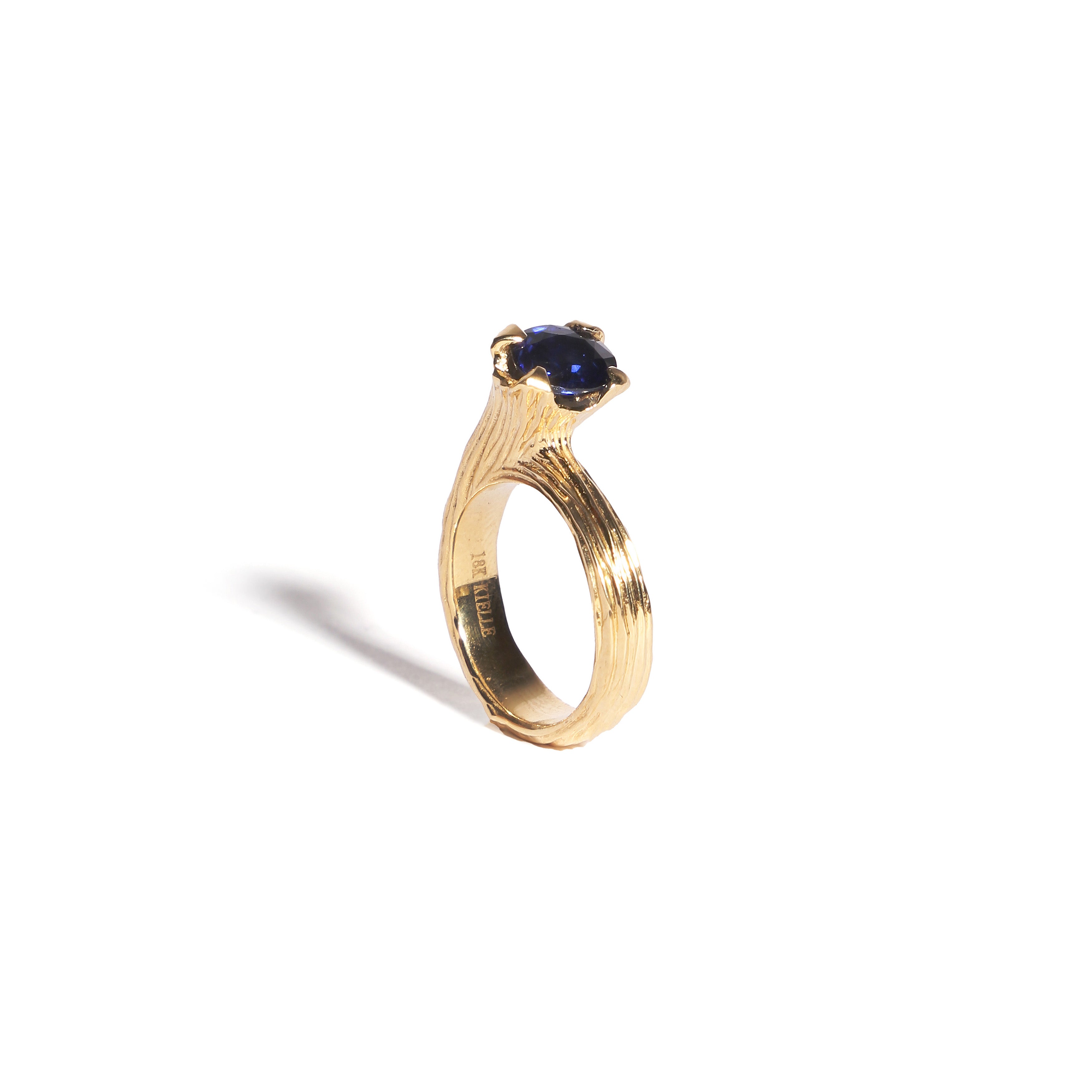 Bague Tulipe saphir en 14k or jaune