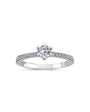 bague de fiançailles diamant solitaire rond 0,41 carat en or blanc