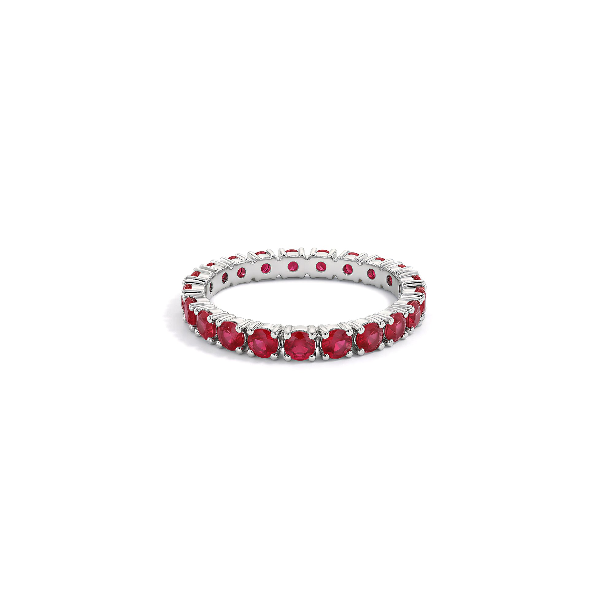 18K Gold Ruby Aura Eternity Ring