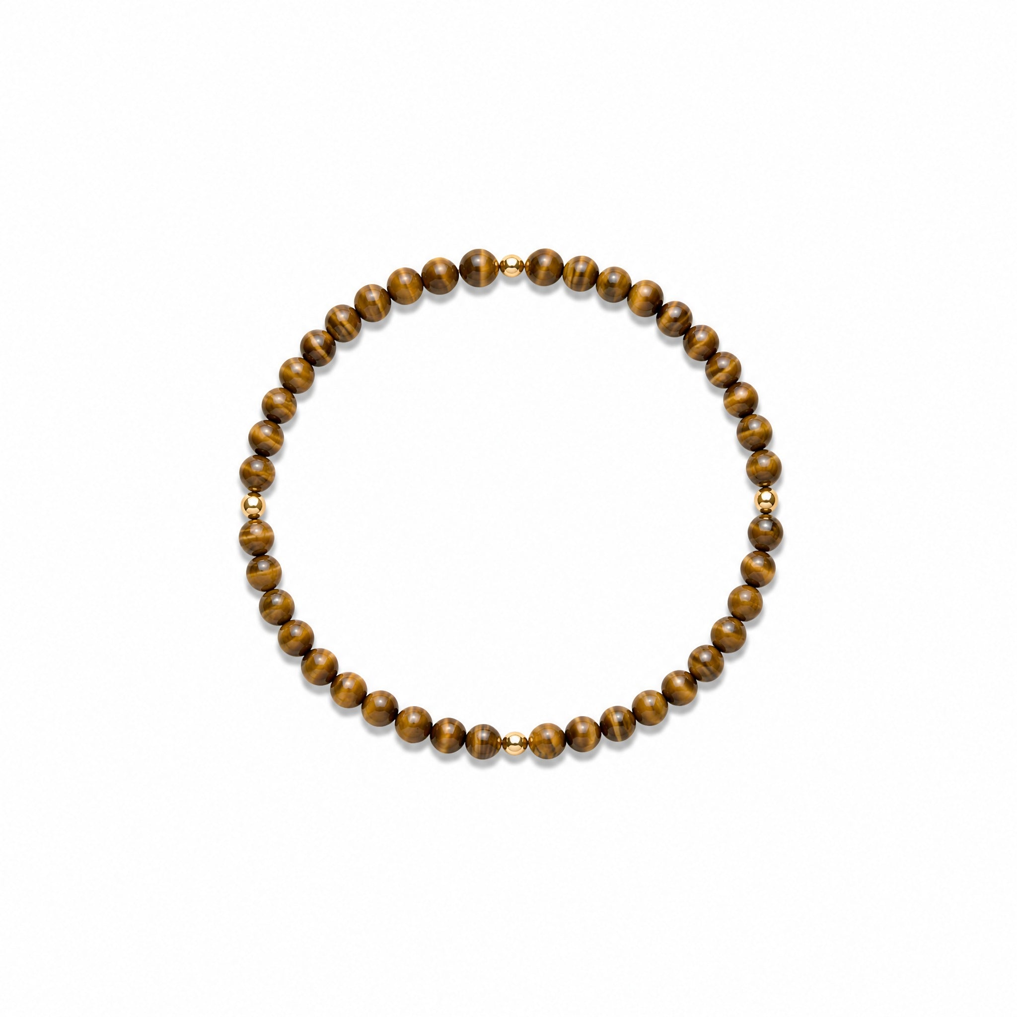Tiger's Eye & 14k Gold Bracelet