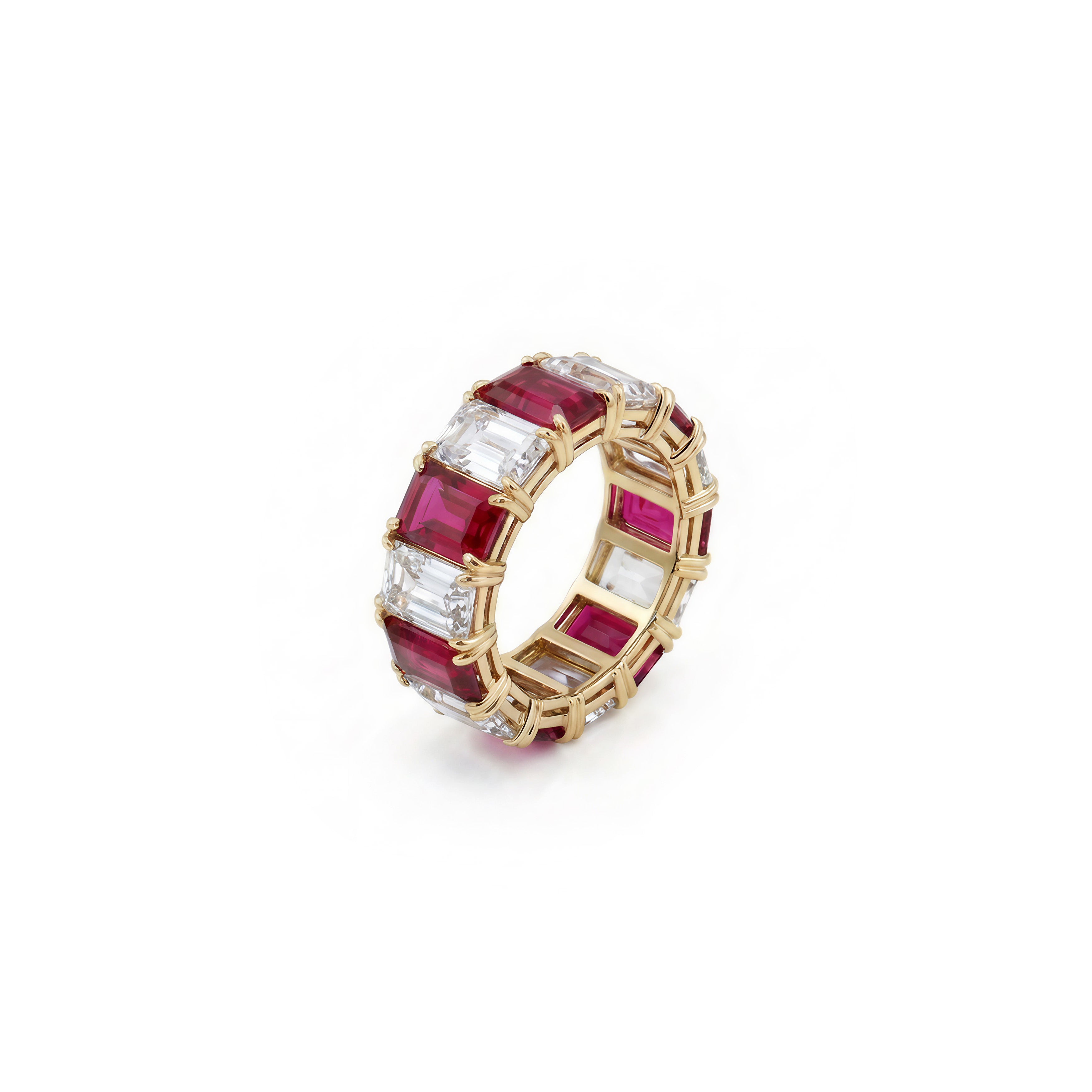 Bague d’Eternité - Rubis et diamant Synthétique
