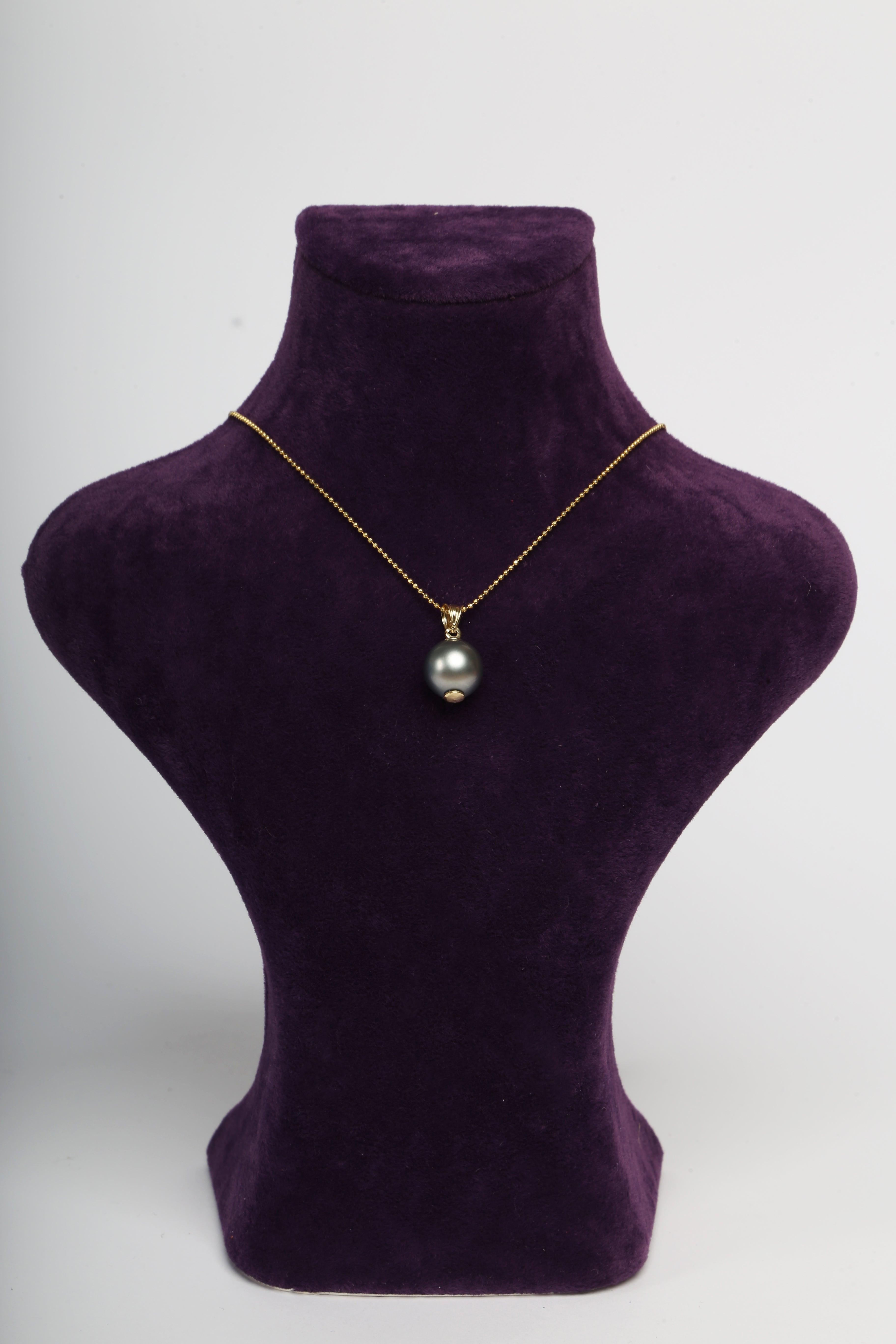 Black Tahitian Pearl Pendant | 14K Gold - KIELLE OFFICIAL